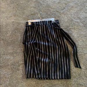 black and white striped skirt